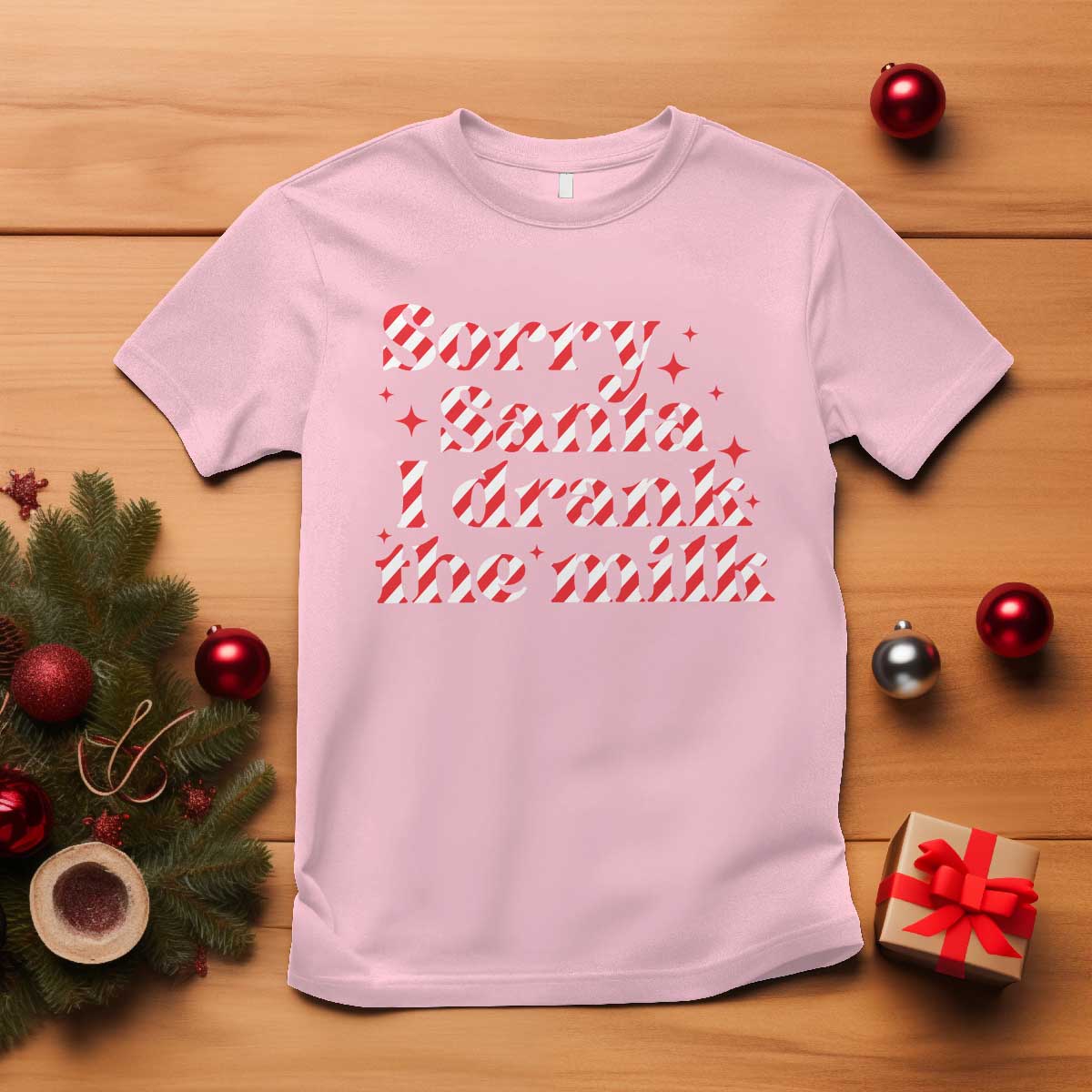 Christmas Baby T Shirt Sorry Santa I Drank The Milk Candy Cane - Wonder Print Shop