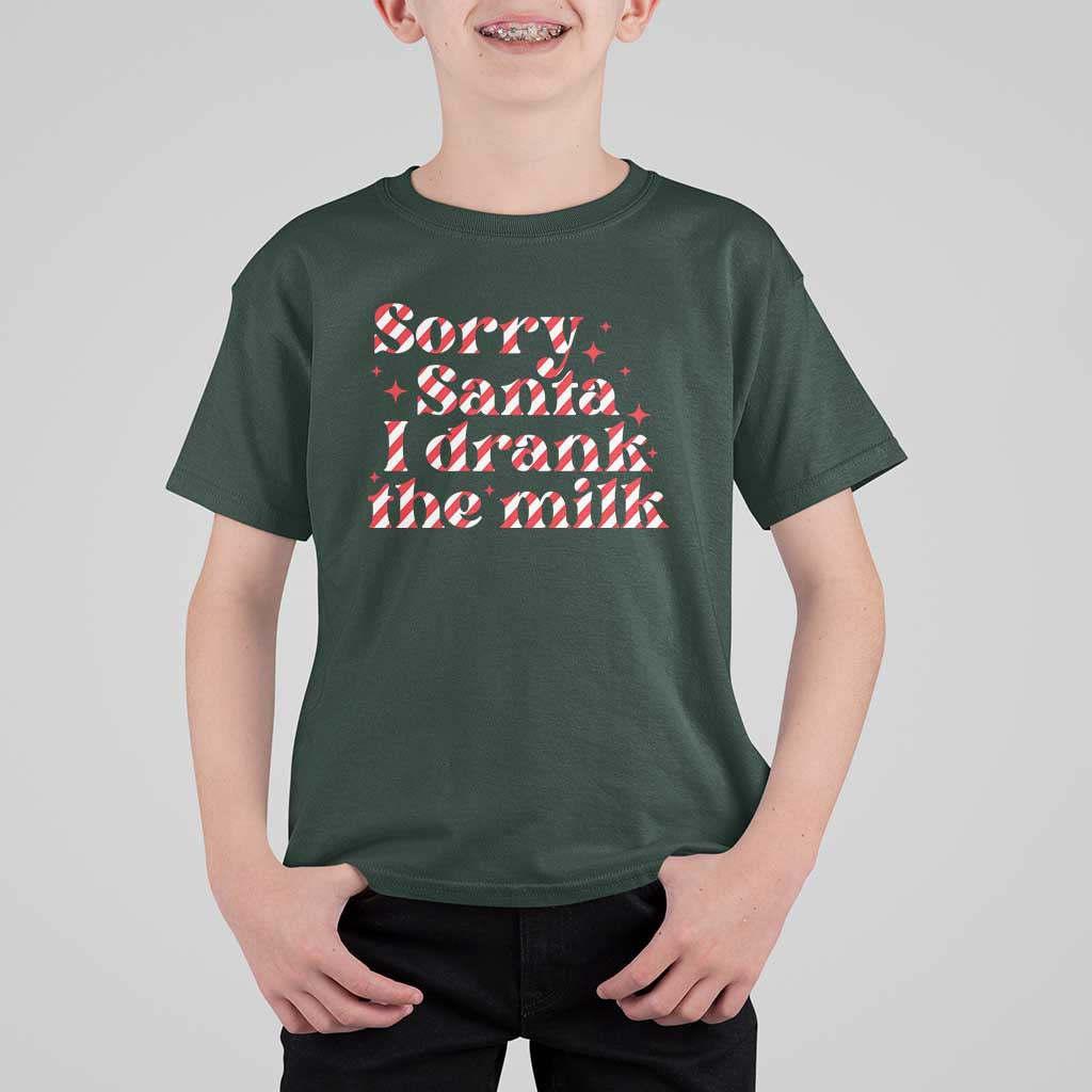 Christmas Baby T Shirt For Kid Sorry Santa I Drank The Milk Candy Cane - Wonder Print Shop