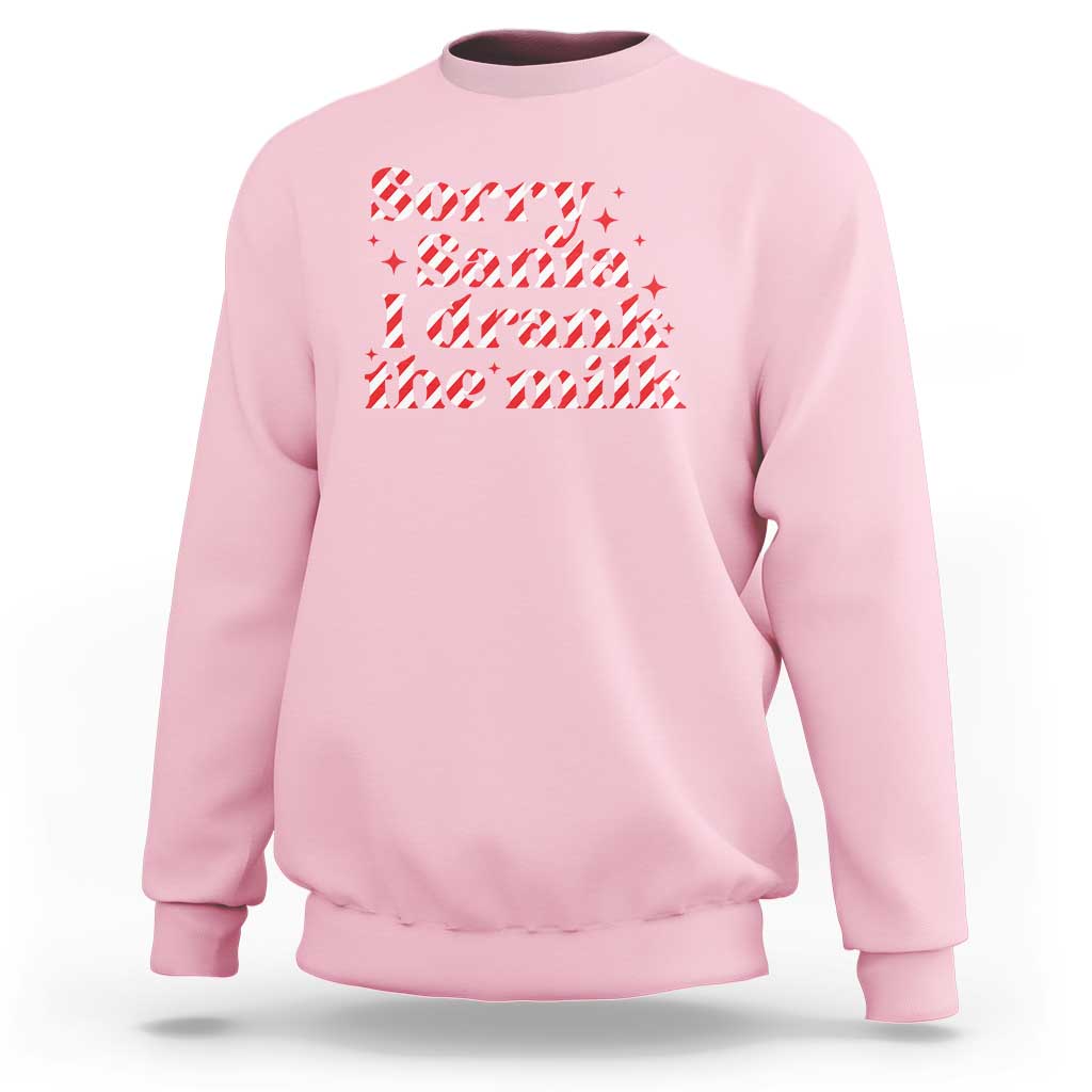 Christmas Baby Sweatshirt Sorry Santa I Drank The Milk Candy Cane - Wonder Print Shop