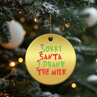 Baby Christmas Ornament Sorry Santa I Drank The Milk Santa Hat - Wonder Print Shop