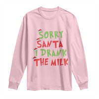 Christmas Baby Long Sleeve Shirt Sorry Santa I Drank The Milk Santa Hat