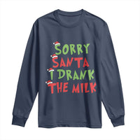 Christmas Baby Long Sleeve Shirt Sorry Santa I Drank The Milk Santa Hat