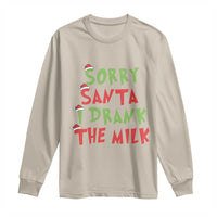 Christmas Baby Long Sleeve Shirt Sorry Santa I Drank The Milk Santa Hat