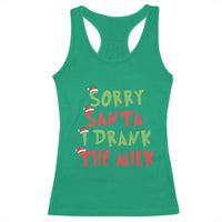 Christmas Baby Racerback Tank Top Sorry Santa I Drank The Milk Santa Hat