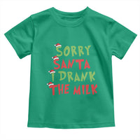 Christmas Baby Toddler T Shirt Sorry Santa I Drank The Milk Santa Hat