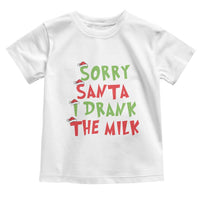 Christmas Baby Toddler T Shirt Sorry Santa I Drank The Milk Santa Hat