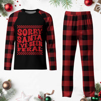 Baby Plaid Pajama Set Sorry Santa I've Been Feral Toddler Kids - Wonder Print Shop