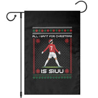 All I Want For Christmas Is Siuu Garden Flag Funny Ugly Xmas Sport Fans - Wonder Print Shop