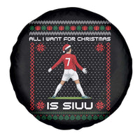 All I Want For Christmas Is Siuu Spare Tire Cover Funny Ugly Xmas Sport Fans - Wonder Print Shop