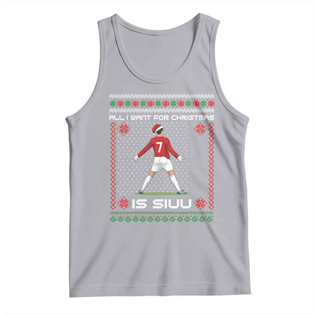 All I Want For Christmas Is Siuu Tank Top Funny Ugly Xmas Sport Fans - Wonder Print Shop