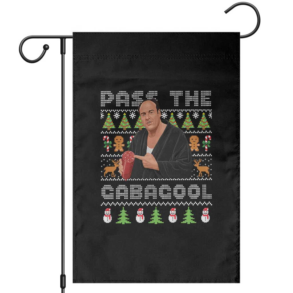 Christmas Pass The Gabagool Garden Flag Retro TV Show Funny Ugly Xmas - Wonder Print Shop