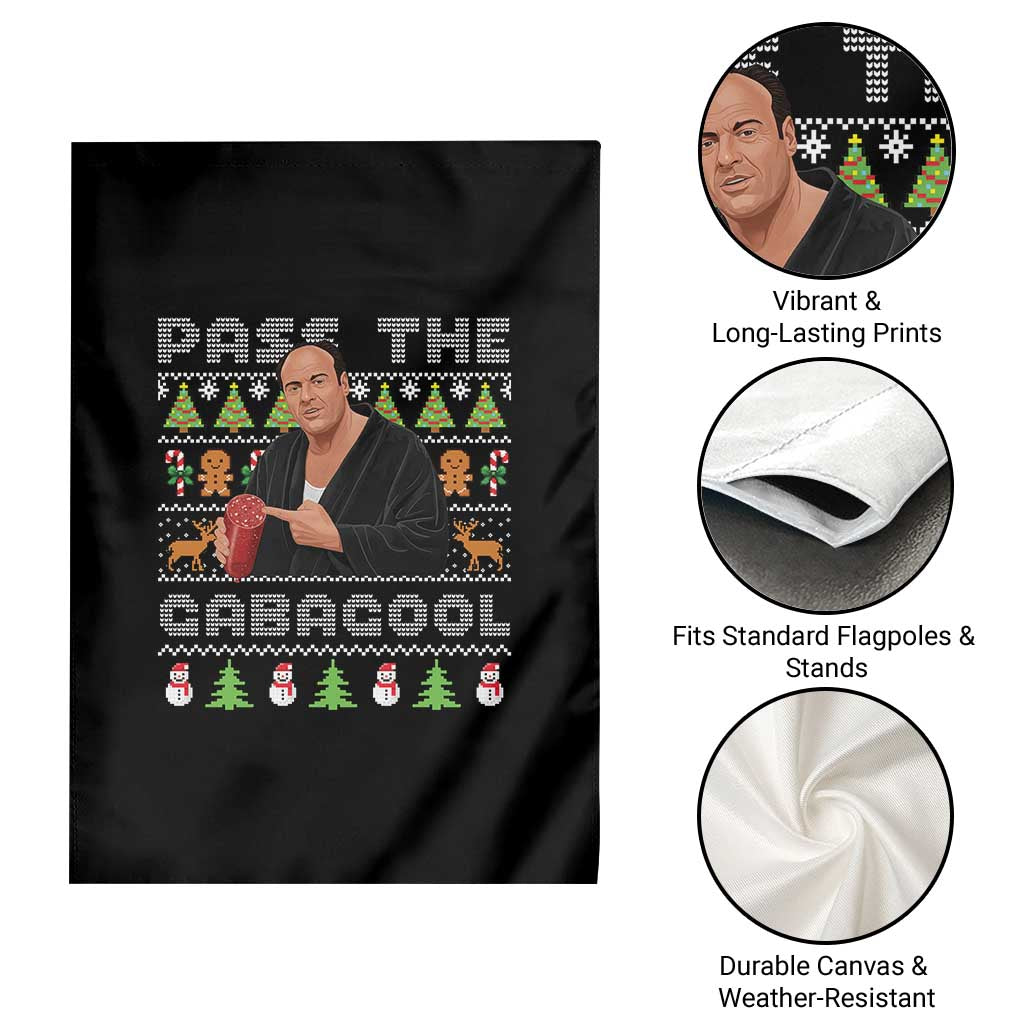 Christmas Pass The Gabagool Garden Flag Retro TV Show Funny Ugly Xmas - Wonder Print Shop