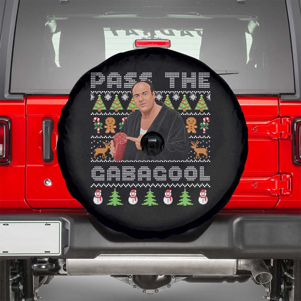 Christmas Pass The Gabagool Spare Tire Cover Retro TV Show Funny Ugly Xmas - Wonder Print Shop