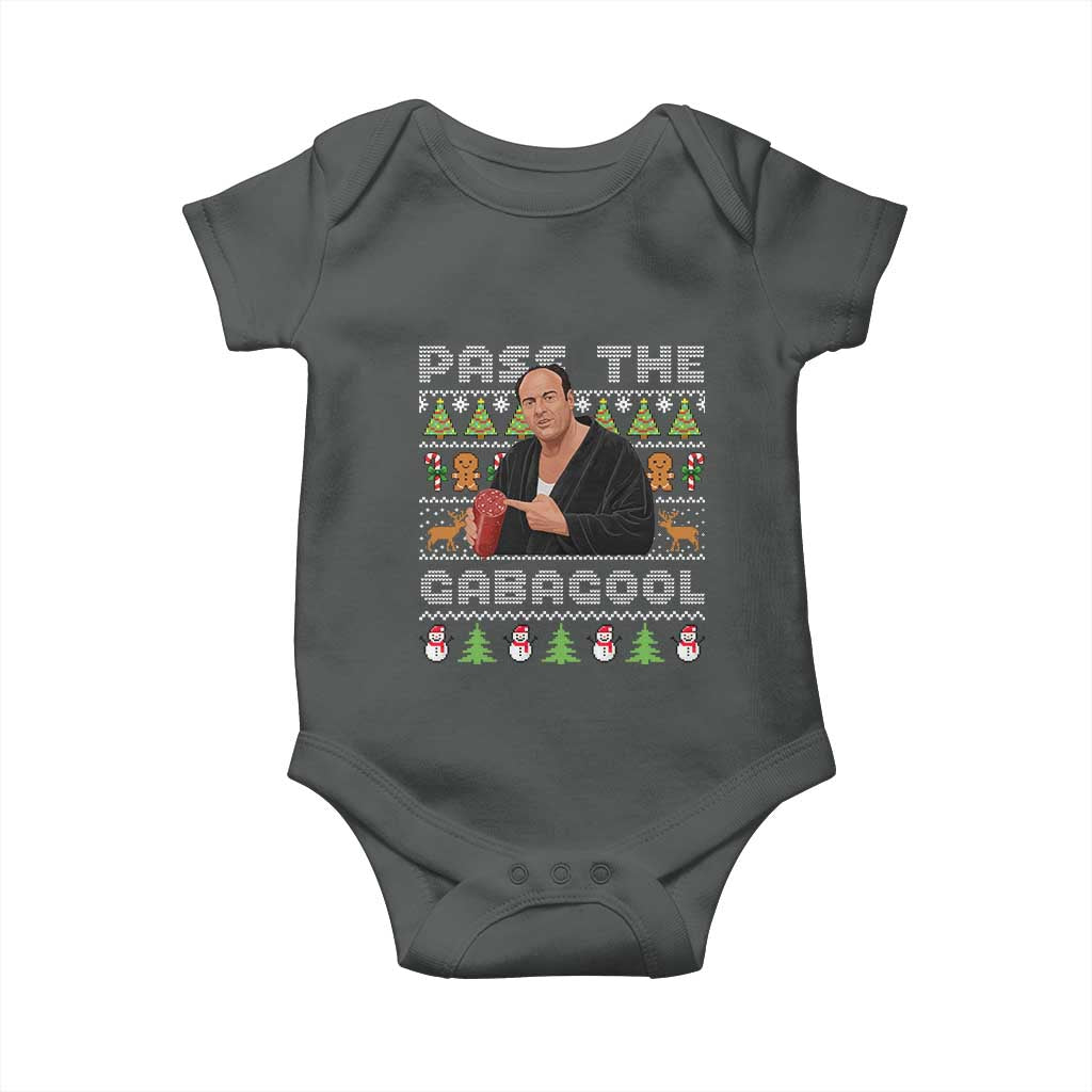 Christmas Pass The Gabagool Baby Onesie Retro TV Show Funny Ugly Xmas - Wonder Print Shop