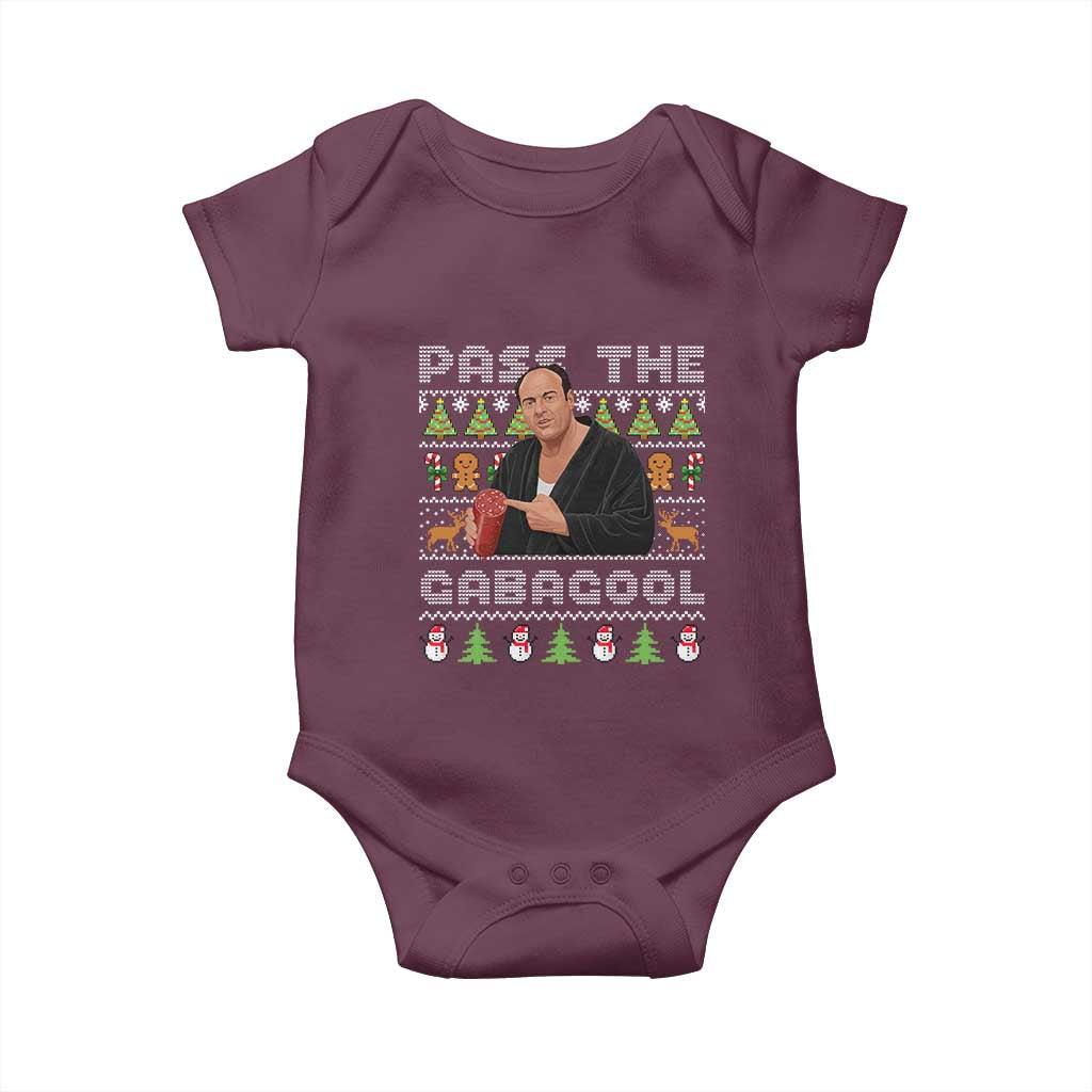 Christmas Pass The Gabagool Baby Onesie Retro TV Show Funny Ugly Xmas - Wonder Print Shop