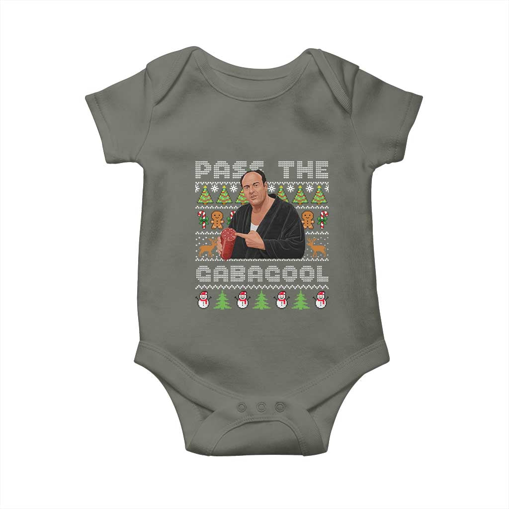Christmas Pass The Gabagool Baby Onesie Retro TV Show Funny Ugly Xmas - Wonder Print Shop