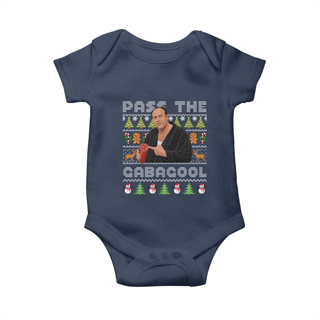 Christmas Pass The Gabagool Baby Onesie Retro TV Show Funny Ugly Xmas - Wonder Print Shop