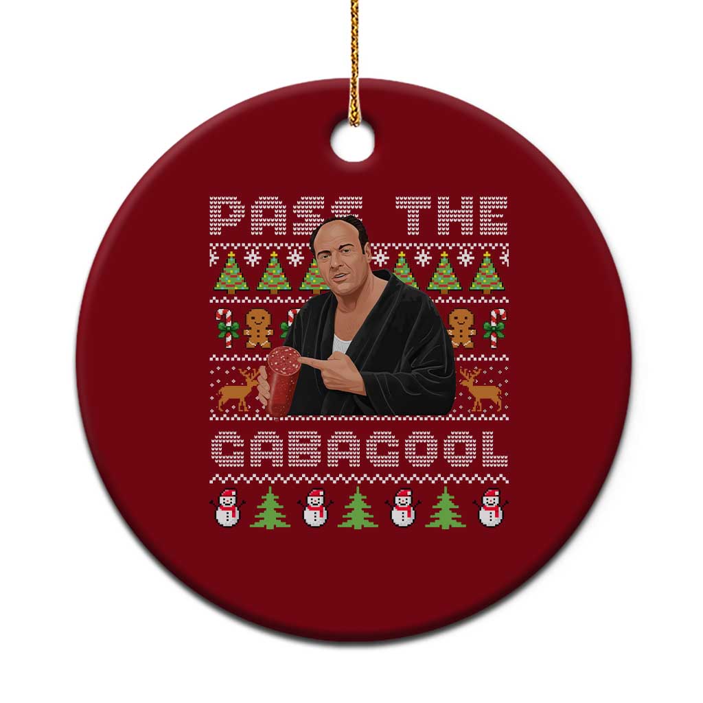Christmas Pass The Gabagool Ceramic Ornament Retro TV Show Funny Ugly Xmas - Wonder Print Shop