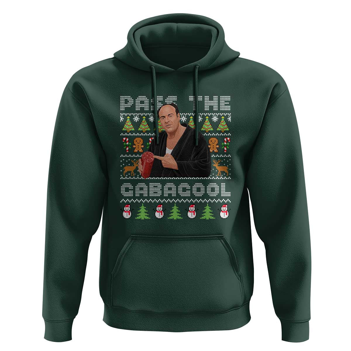 Christmas Pass The Gabagool Hoodie Retro TV Show Funny Ugly Xmas - Wonder Print Shop