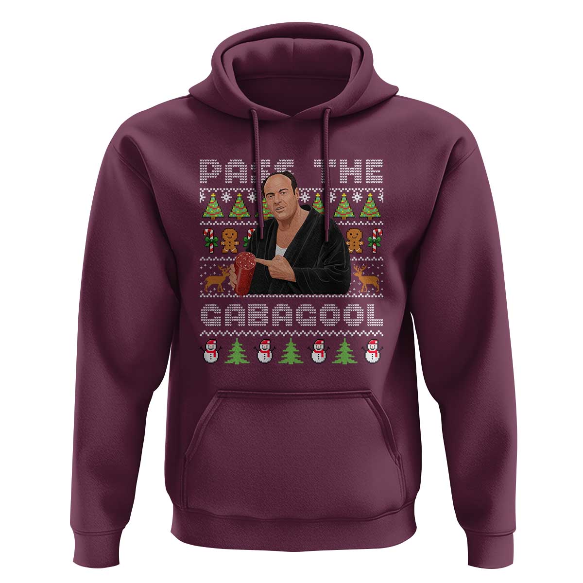 Christmas Pass The Gabagool Hoodie Retro TV Show Funny Ugly Xmas - Wonder Print Shop