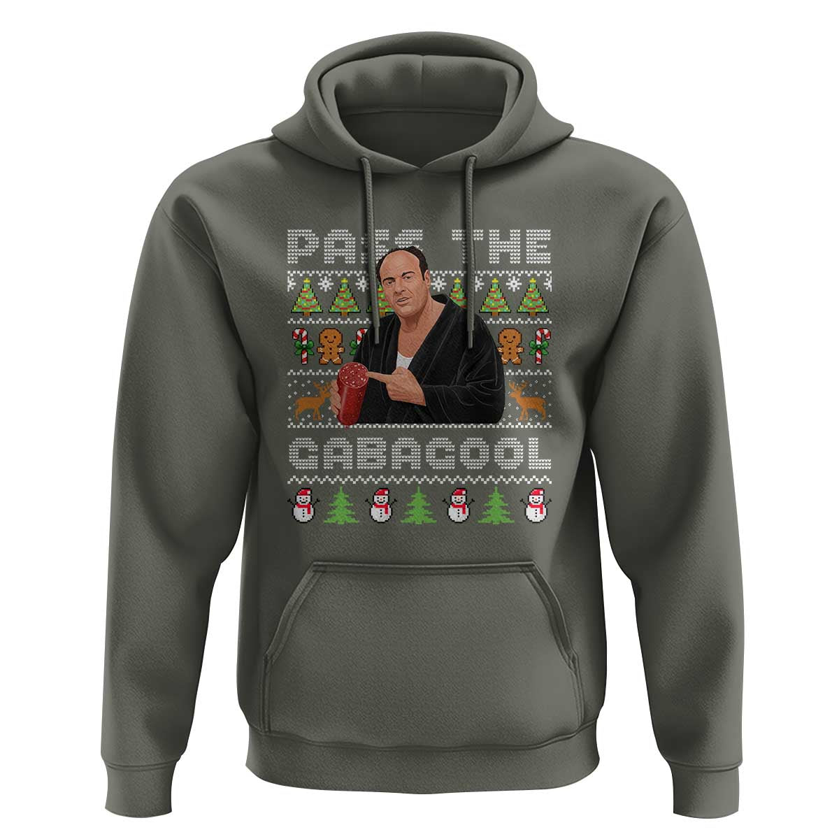 Christmas Pass The Gabagool Hoodie Retro TV Show Funny Ugly Xmas - Wonder Print Shop