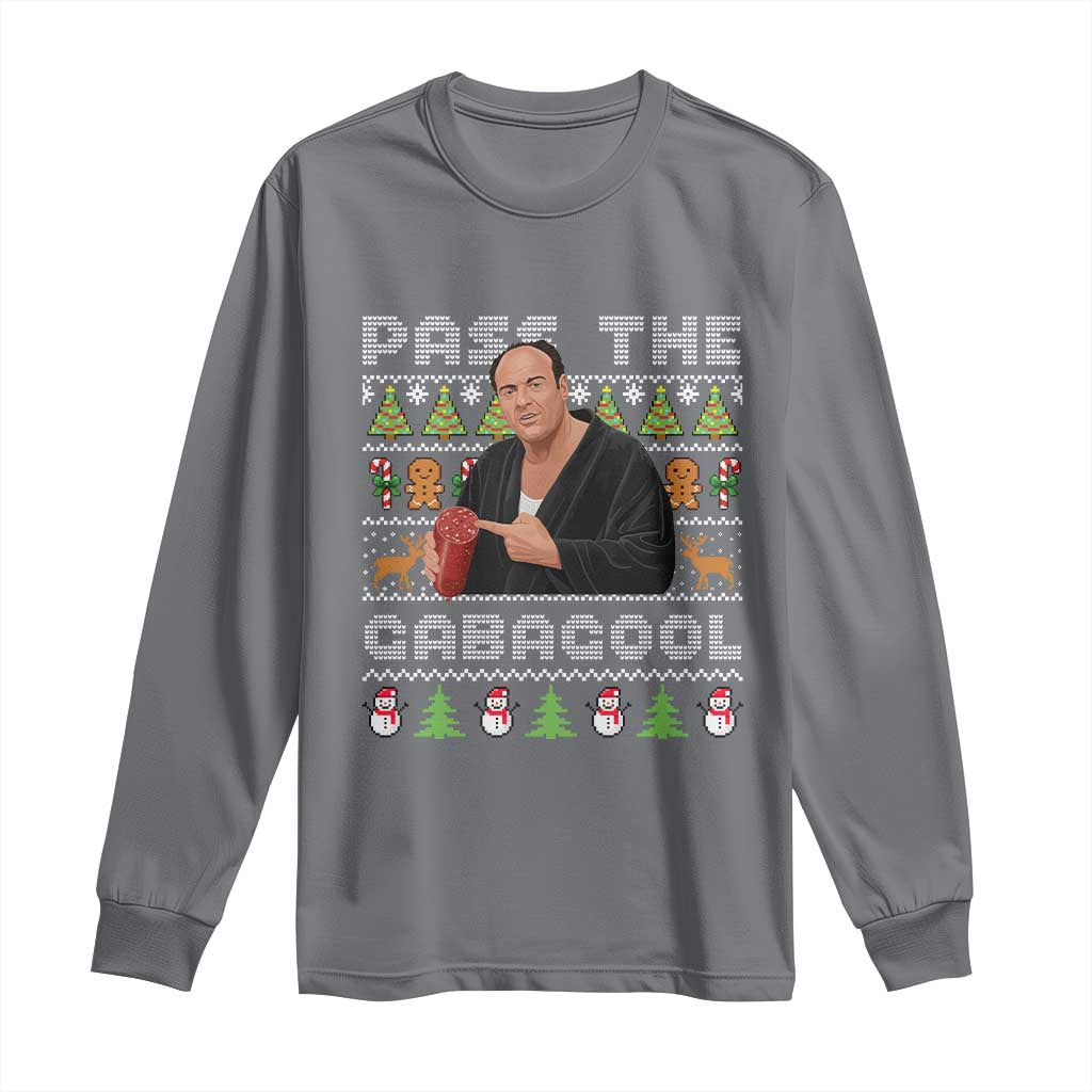 Christmas Pass The Gabagool Long Sleeve Shirt Retro TV Show Funny Ugly Xmas - Wonder Print Shop