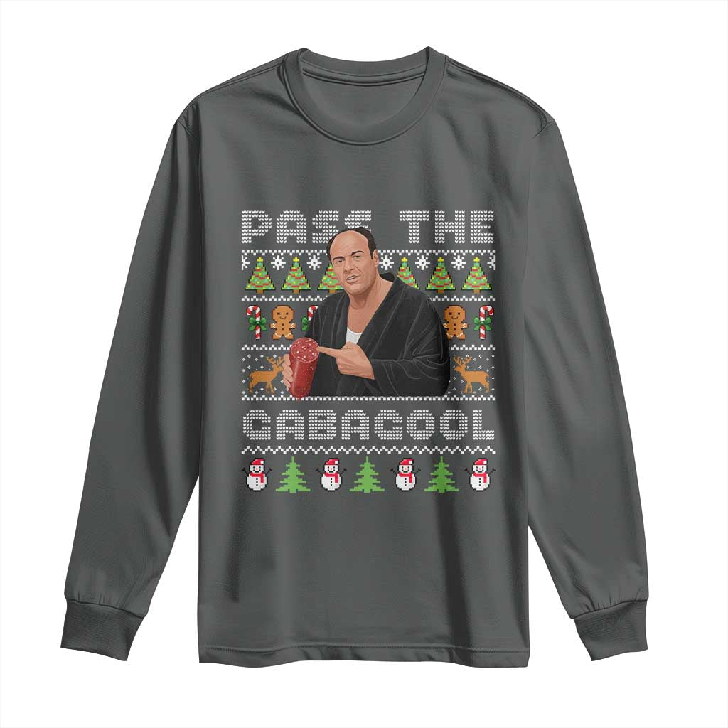Christmas Pass The Gabagool Long Sleeve Shirt Retro TV Show Funny Ugly Xmas - Wonder Print Shop