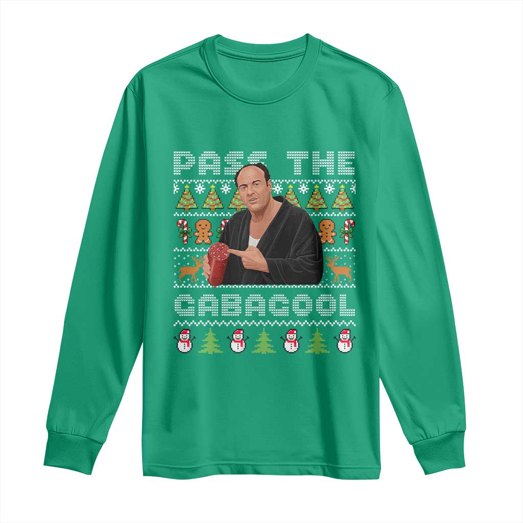 Christmas Pass The Gabagool Long Sleeve Shirt Retro TV Show Funny Ugly Xmas - Wonder Print Shop
