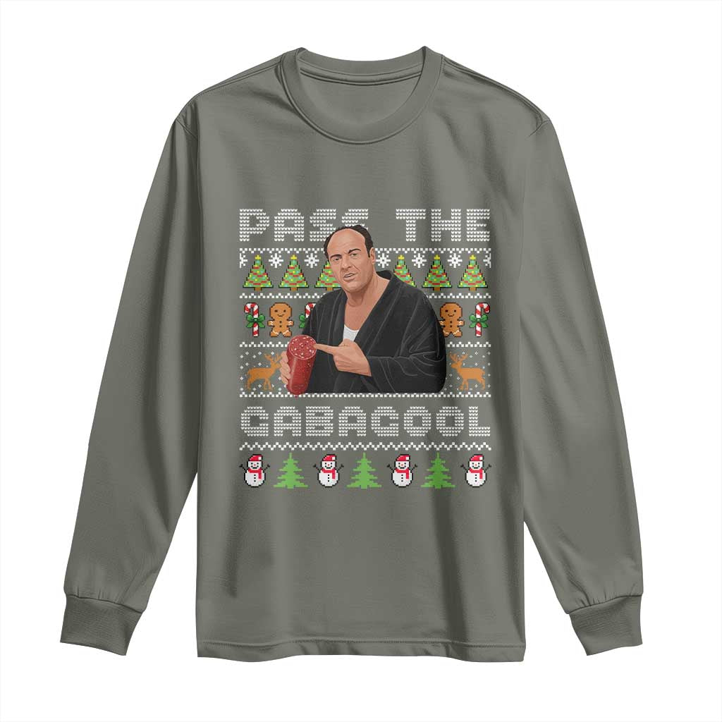Christmas Pass The Gabagool Long Sleeve Shirt Retro TV Show Funny Ugly Xmas - Wonder Print Shop