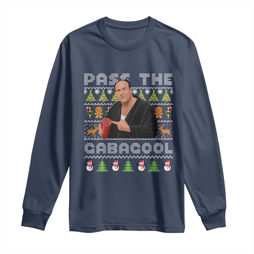 Christmas Pass The Gabagool Long Sleeve Shirt Retro TV Show Funny Ugly Xmas - Wonder Print Shop