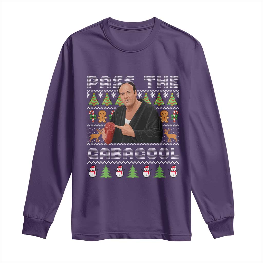 Christmas Pass The Gabagool Long Sleeve Shirt Retro TV Show Funny Ugly Xmas - Wonder Print Shop