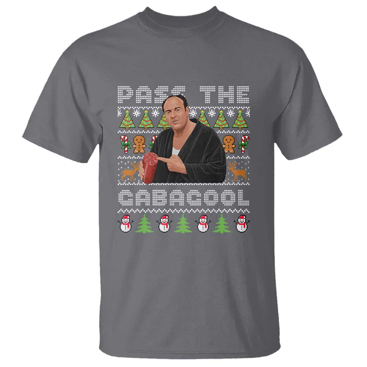 Christmas Pass The Gabagool T Shirt Retro TV Show Funny Ugly Xmas - Wonder Print Shop
