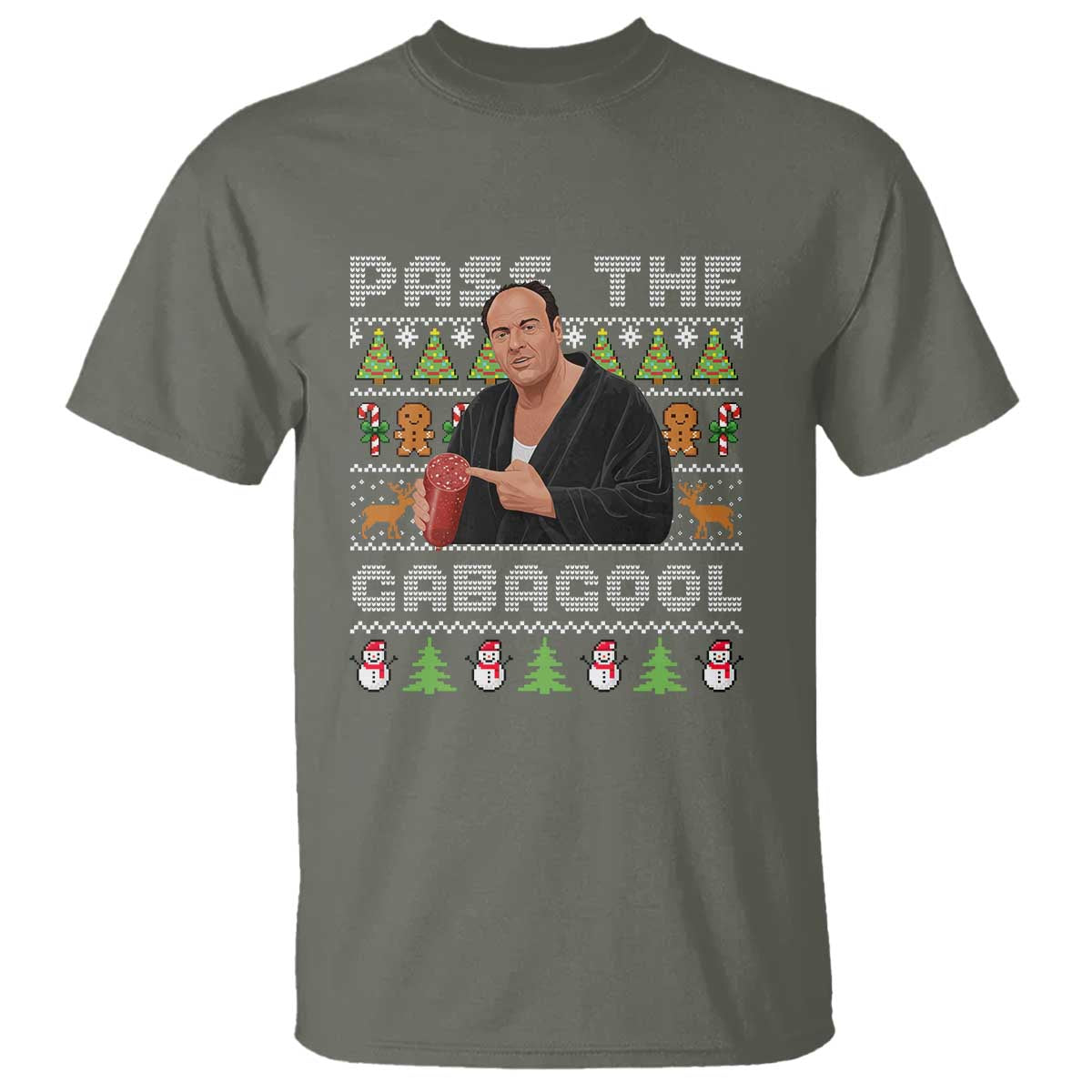 Christmas Pass The Gabagool T Shirt Retro TV Show Funny Ugly Xmas - Wonder Print Shop
