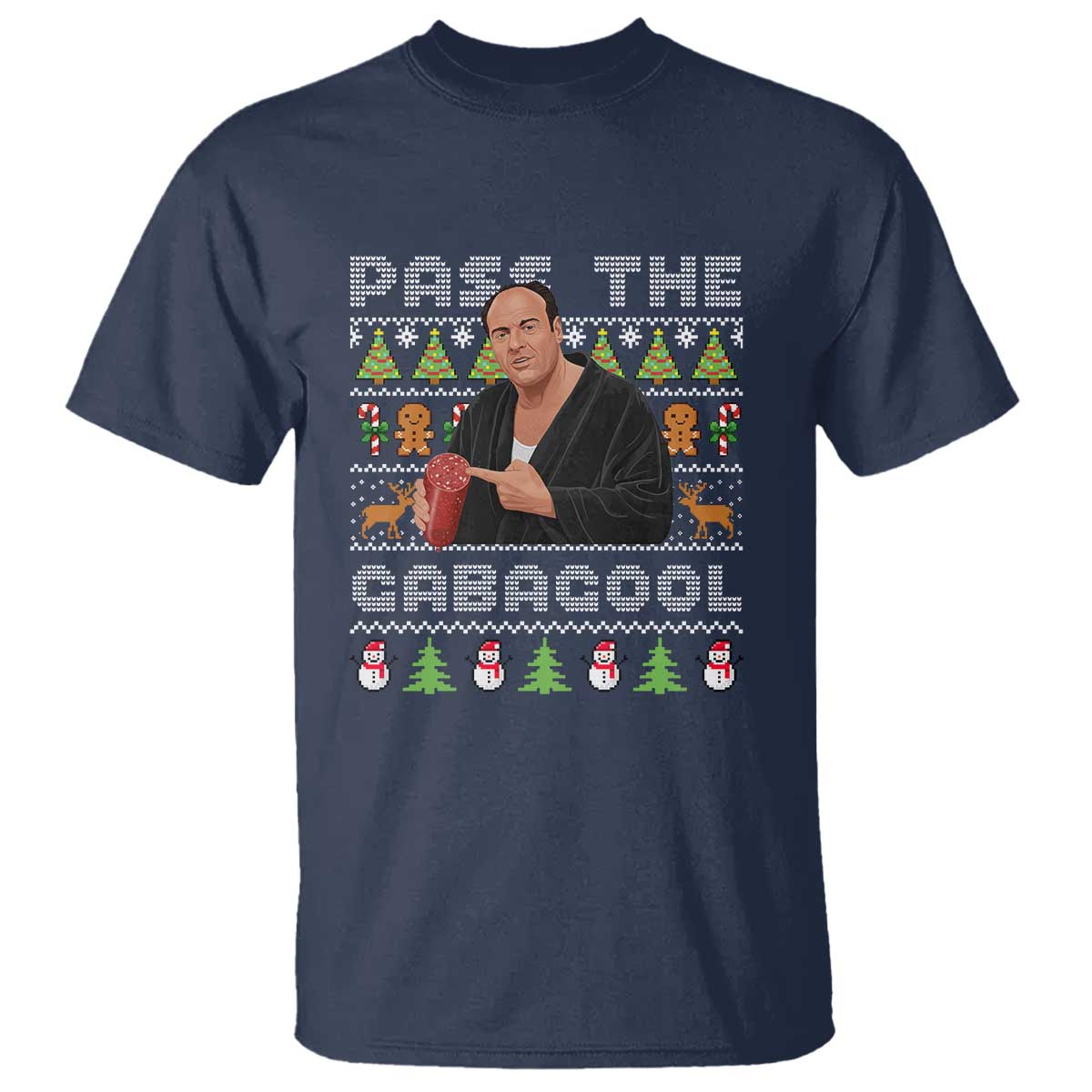 Christmas Pass The Gabagool T Shirt Retro TV Show Funny Ugly Xmas - Wonder Print Shop