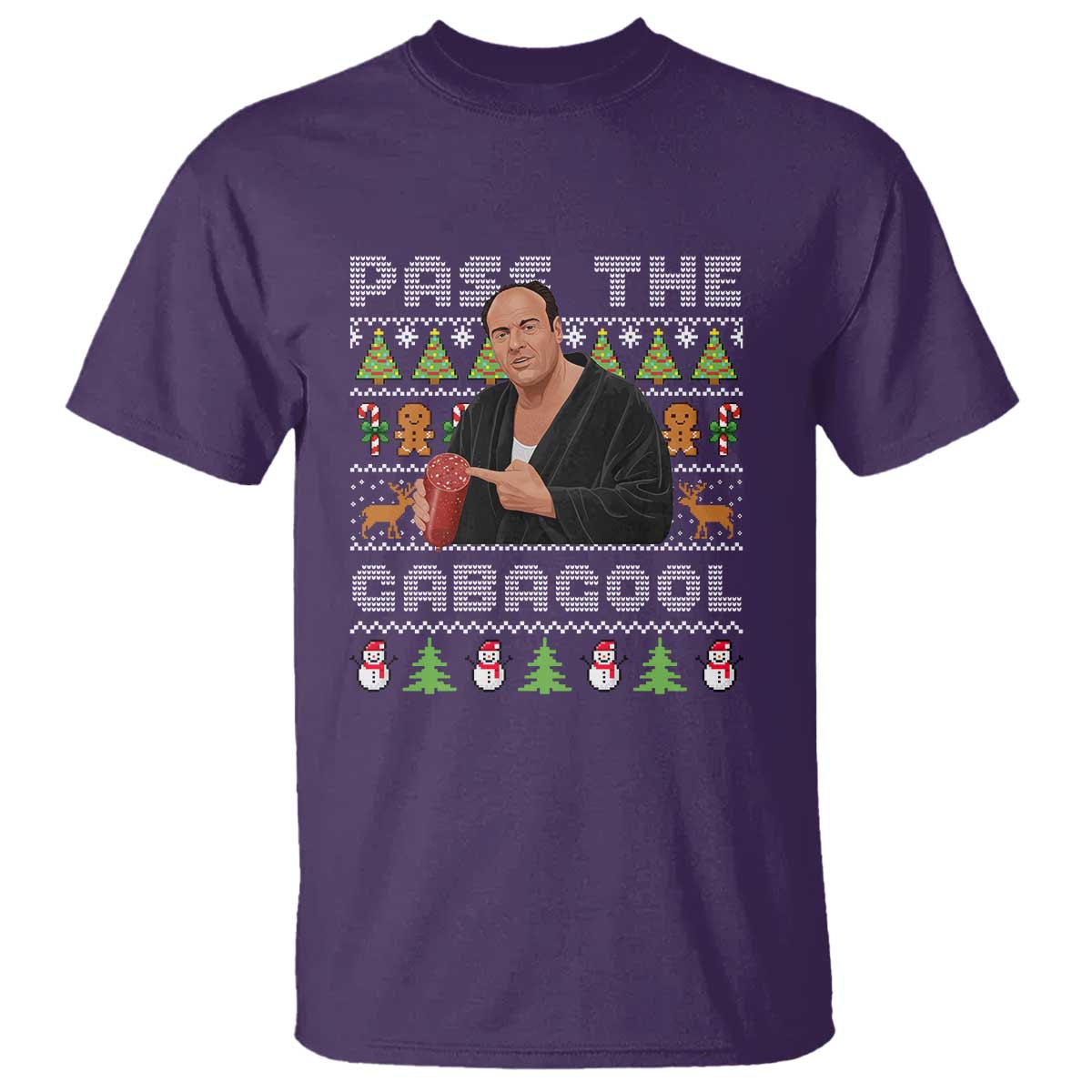 Christmas Pass The Gabagool T Shirt Retro TV Show Funny Ugly Xmas - Wonder Print Shop