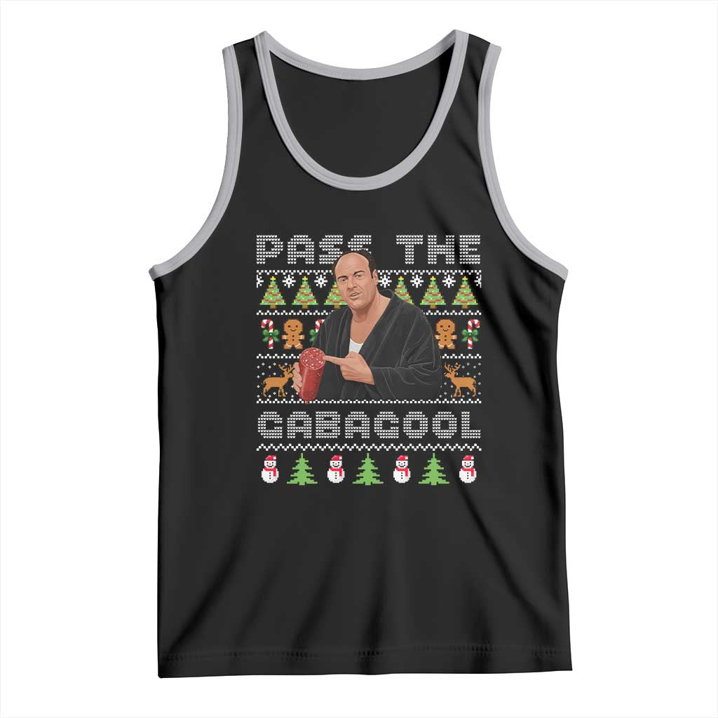 Christmas Pass The Gabagool Tank Top Retro TV Show Funny Ugly Xmas - Wonder Print Shop