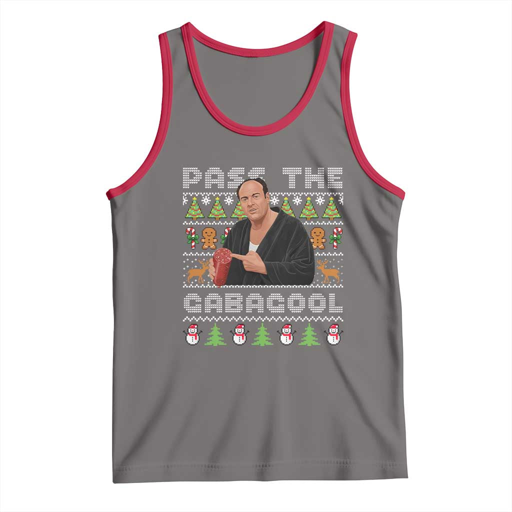 Christmas Pass The Gabagool Tank Top Retro TV Show Funny Ugly Xmas - Wonder Print Shop