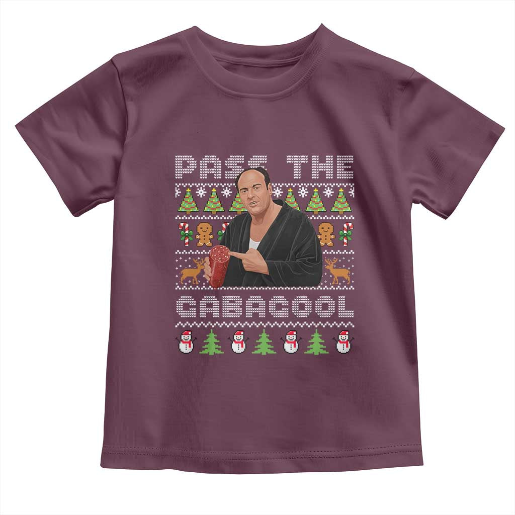 Christmas Pass The Gabagool Toddler T Shirt Retro TV Show Funny Ugly Xmas - Wonder Print Shop