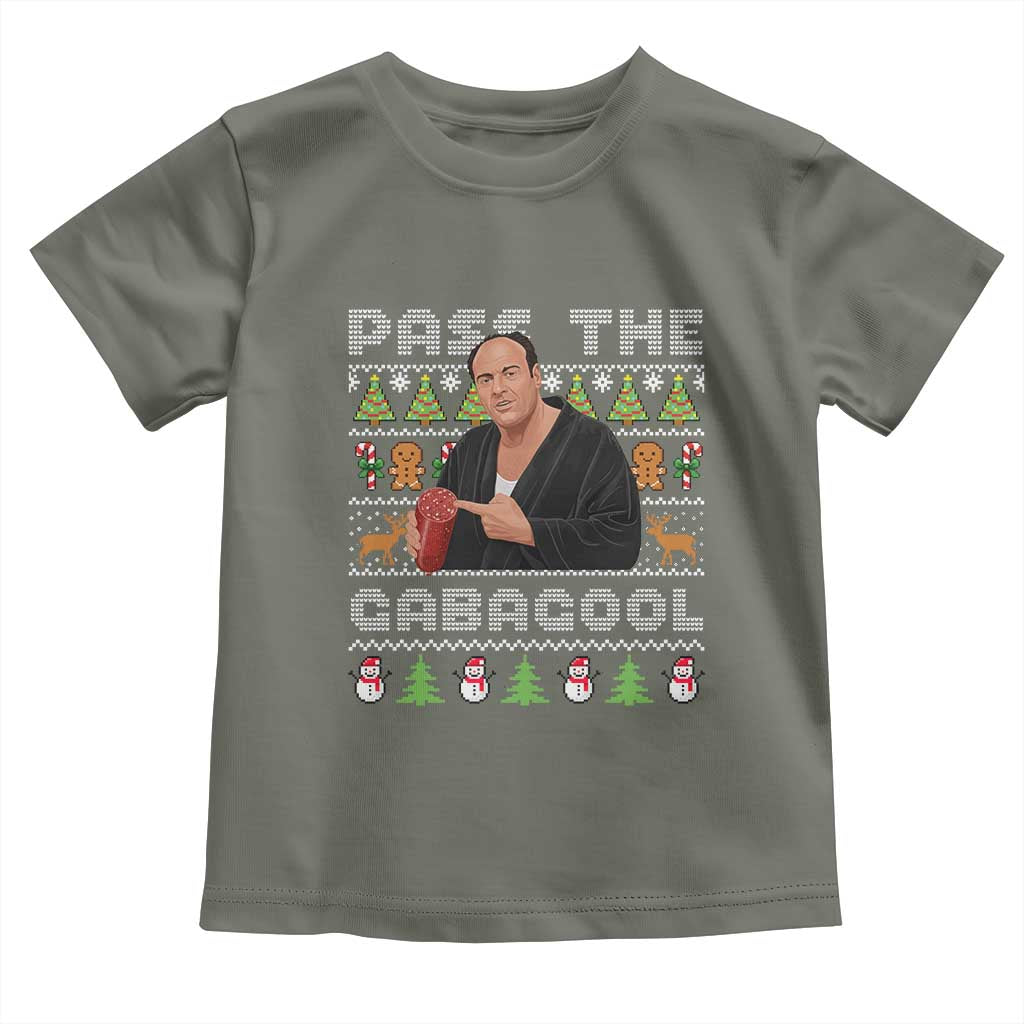 Christmas Pass The Gabagool Toddler T Shirt Retro TV Show Funny Ugly Xmas - Wonder Print Shop