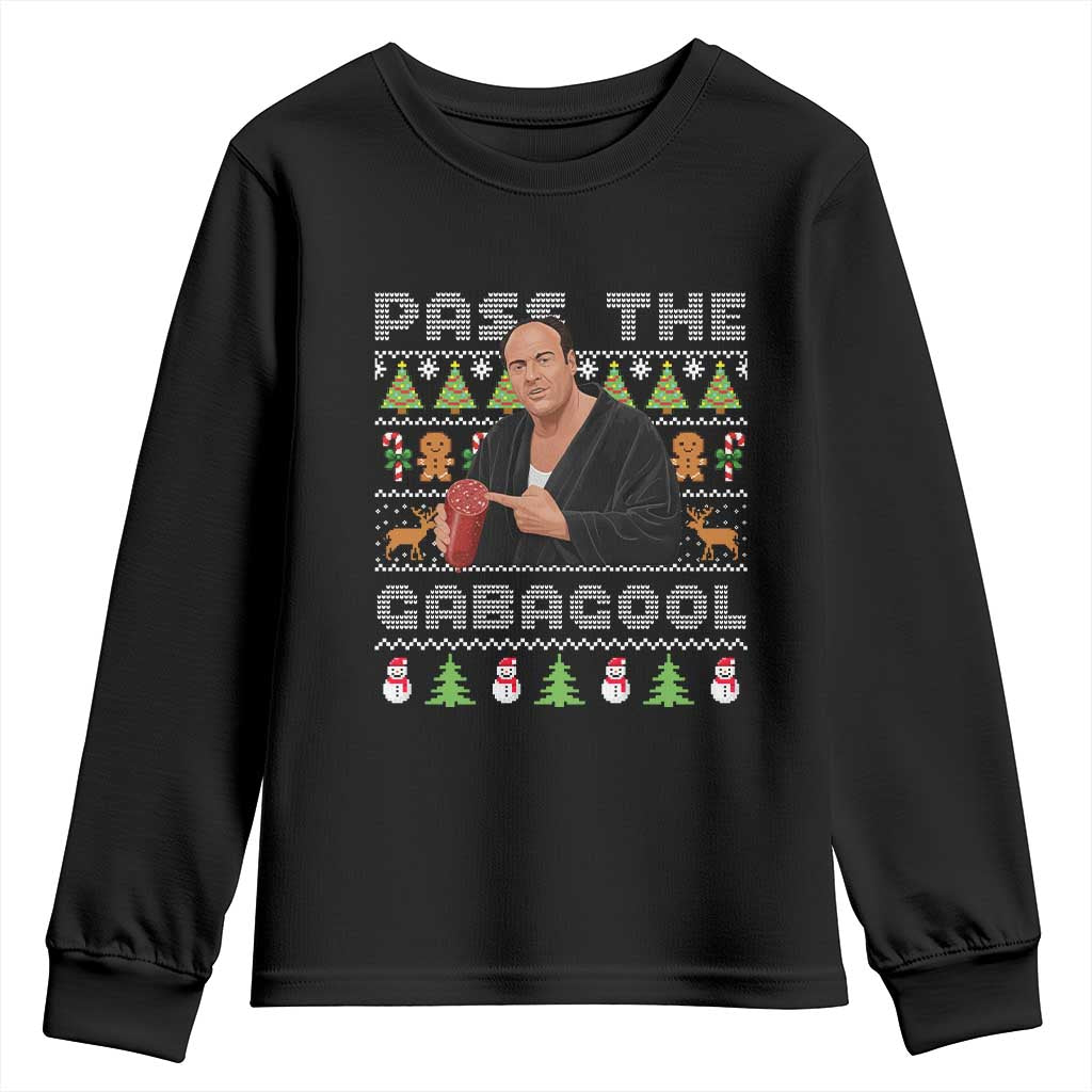 Christmas Pass The Gabagool Youth Sweatshirt Retro TV Show Funny Ugly Xmas - Wonder Print Shop
