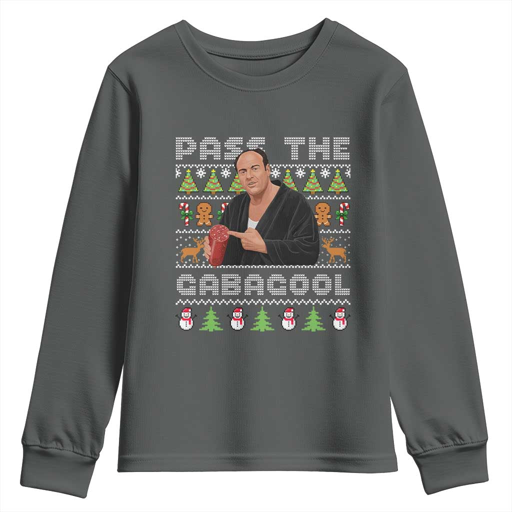 Christmas Pass The Gabagool Youth Sweatshirt Retro TV Show Funny Ugly Xmas - Wonder Print Shop