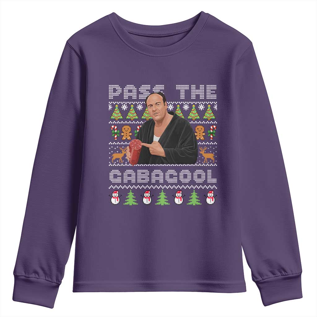 Christmas Pass The Gabagool Youth Sweatshirt Retro TV Show Funny Ugly Xmas - Wonder Print Shop