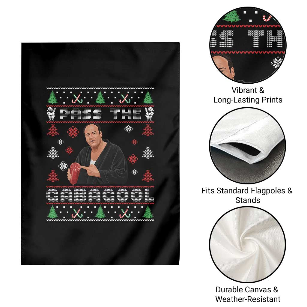 Pass The Gabagool Ugly Christmas Garden Flag Retro TV Show Funny - Wonder Print Shop