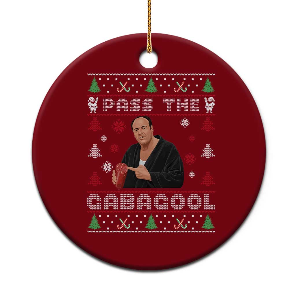 Pass The Gabagool Ugly Christmas Ceramic Ornament Retro TV Show Funny - Wonder Print Shop