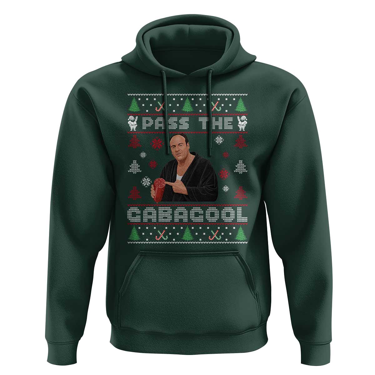 Pass The Gabagool Ugly Christmas Hoodie Retro TV Show Funny - Wonder Print Shop