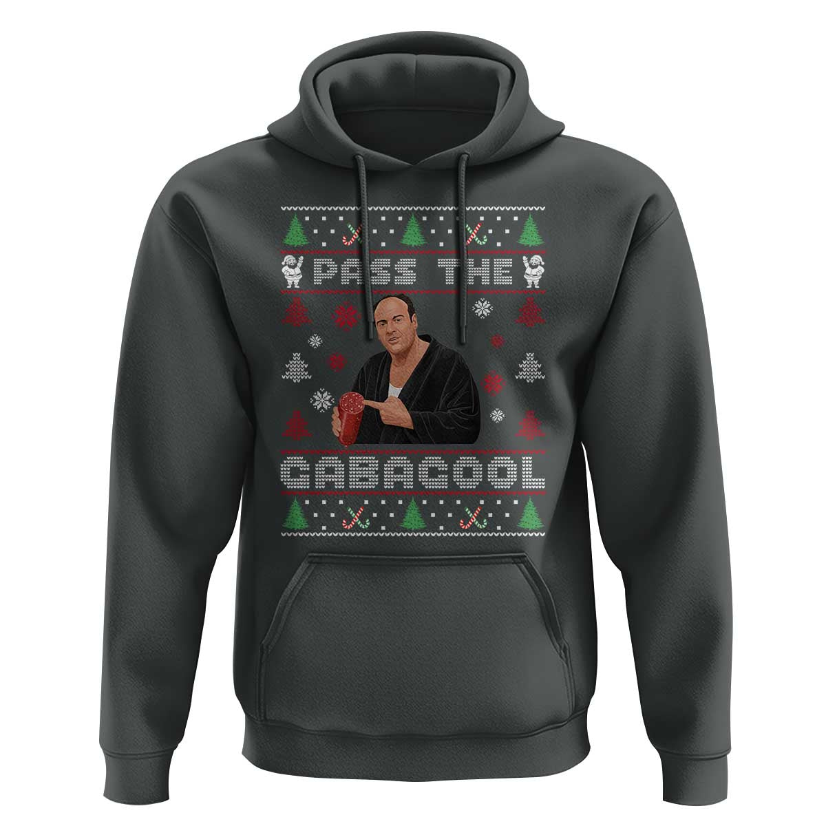 Pass The Gabagool Ugly Christmas Hoodie Retro TV Show Funny - Wonder Print Shop