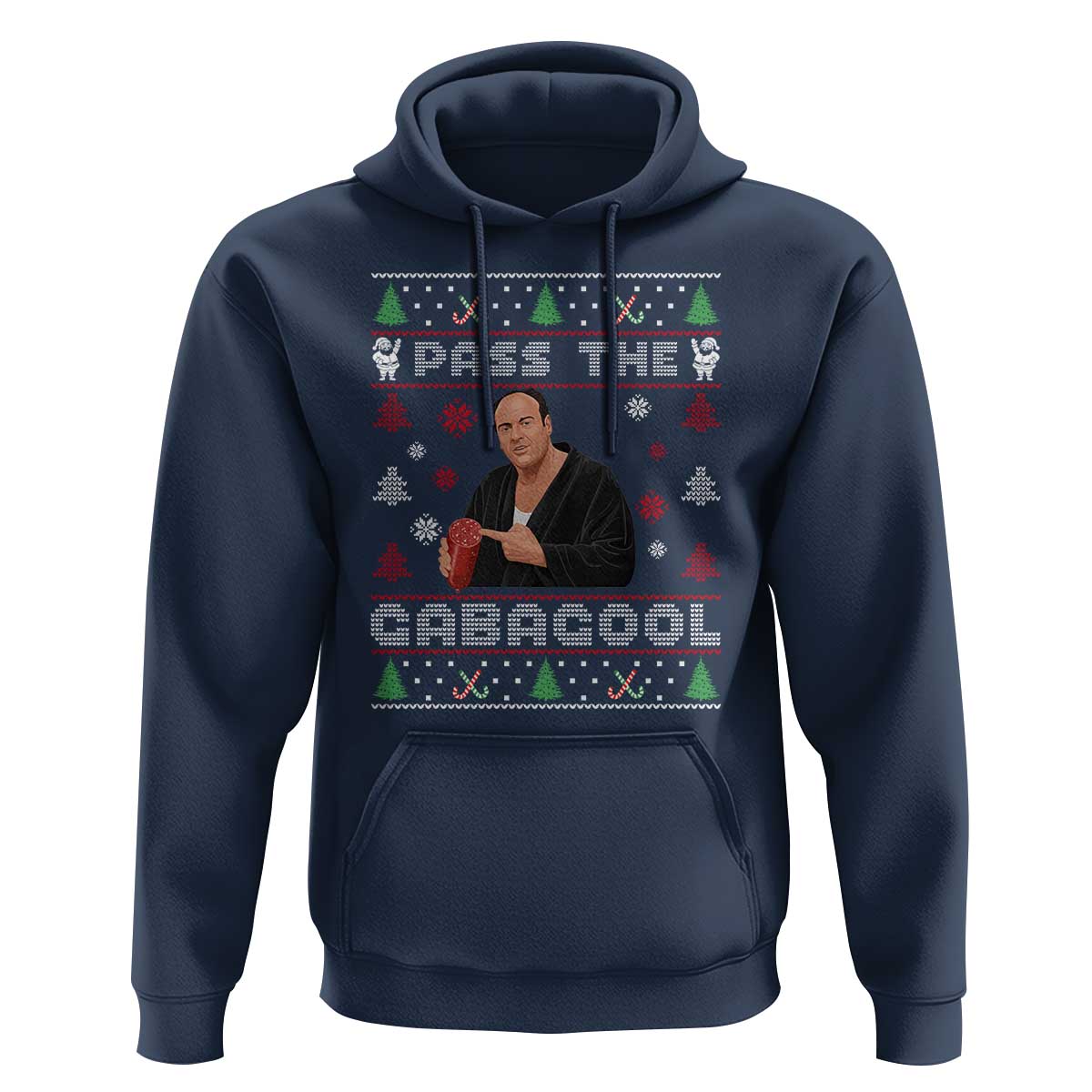 Pass The Gabagool Ugly Christmas Hoodie Retro TV Show Funny - Wonder Print Shop