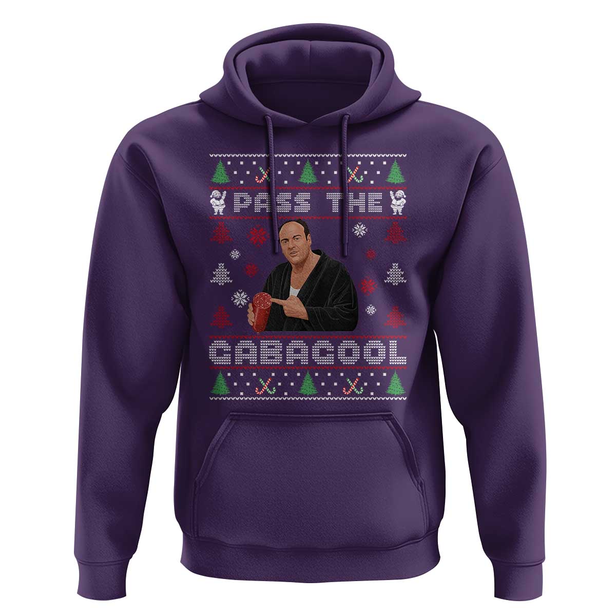 Pass The Gabagool Ugly Christmas Hoodie Retro TV Show Funny - Wonder Print Shop