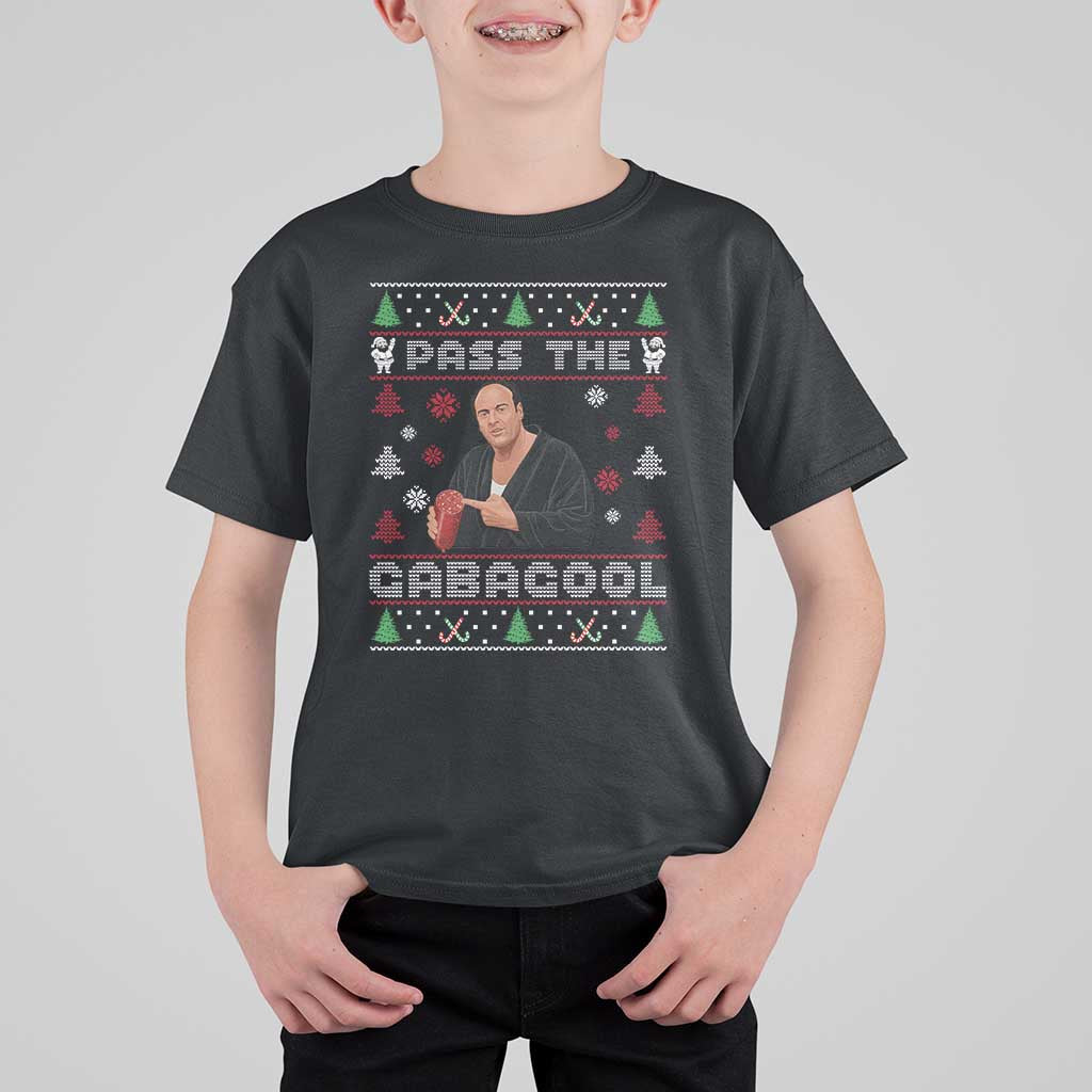Pass The Gabagool Ugly Christmas T Shirt For Kid Retro TV Show Funny - Wonder Print Shop