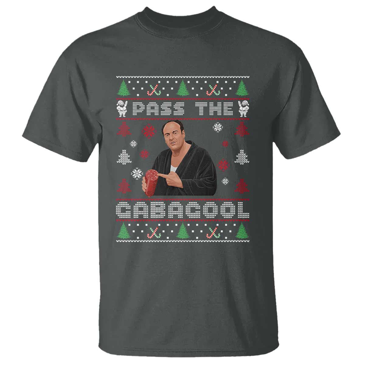 Pass The Gabagool Ugly Christmas T Shirt Retro TV Show Funny - Wonder Print Shop